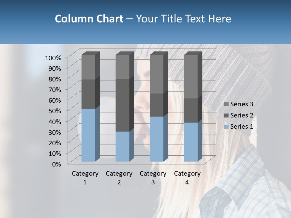 A Woman Blowing A Bubble Into Her Mouth PowerPoint Template