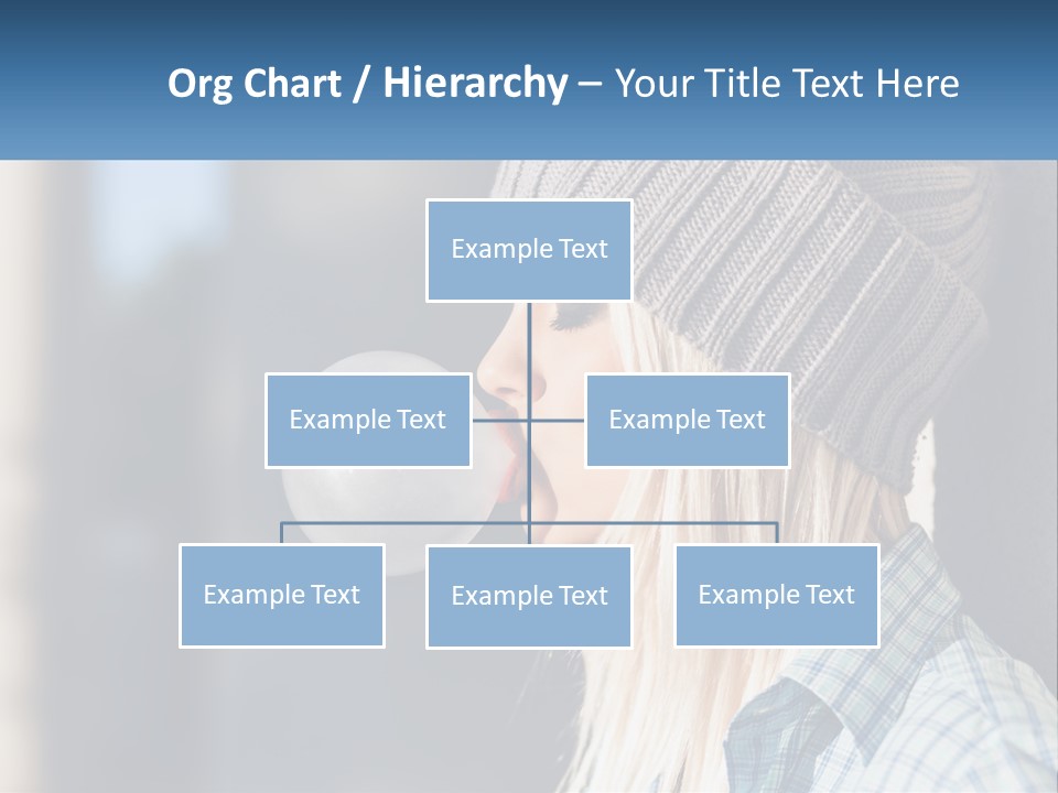 A Woman Blowing A Bubble Into Her Mouth PowerPoint Template