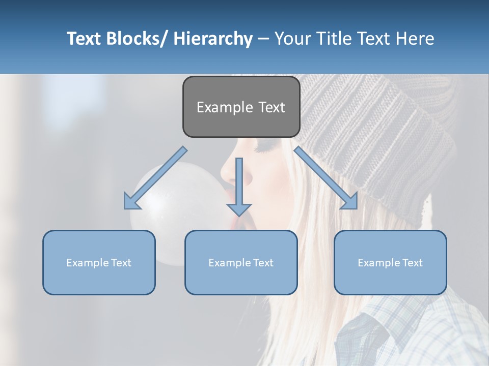 A Woman Blowing A Bubble Into Her Mouth PowerPoint Template