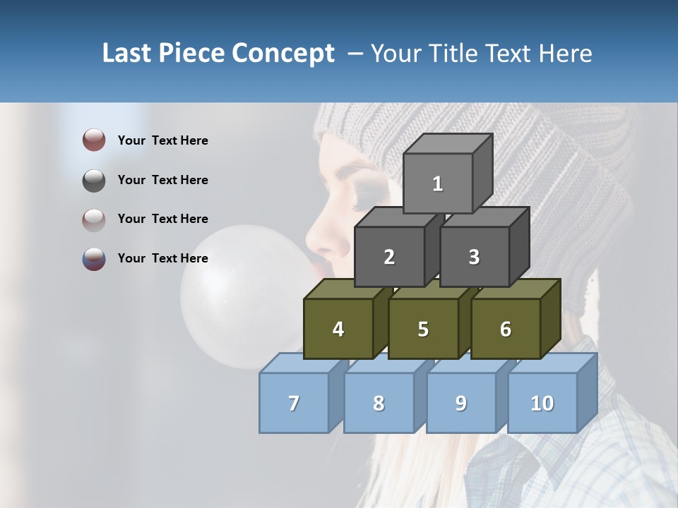 A Woman Blowing A Bubble Into Her Mouth PowerPoint Template