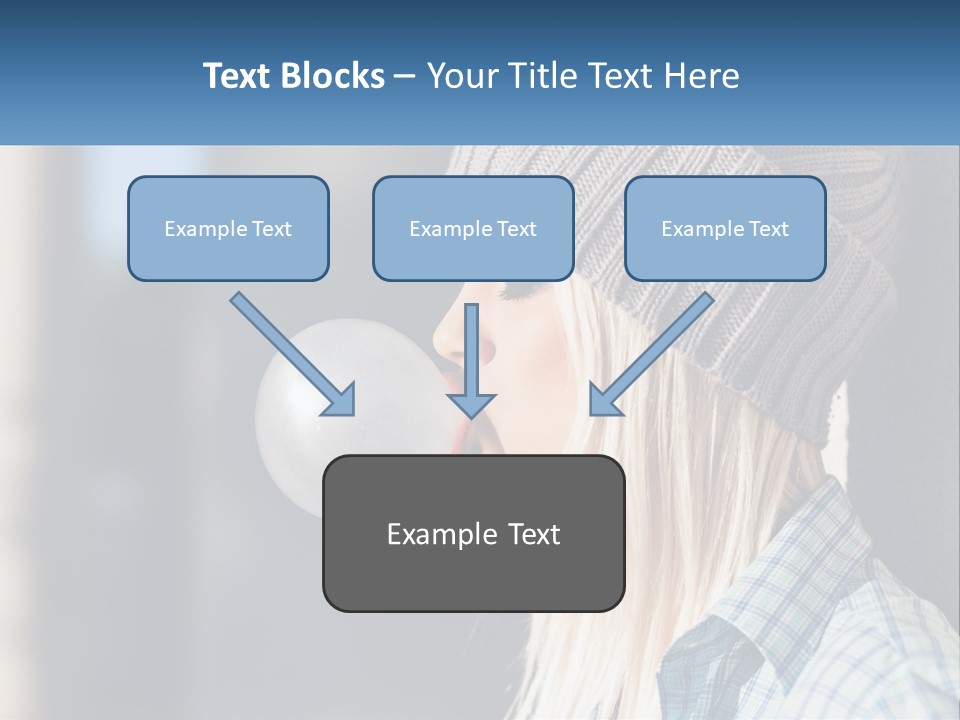 A Woman Blowing A Bubble Into Her Mouth PowerPoint Template