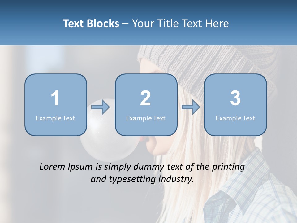 A Woman Blowing A Bubble Into Her Mouth PowerPoint Template
