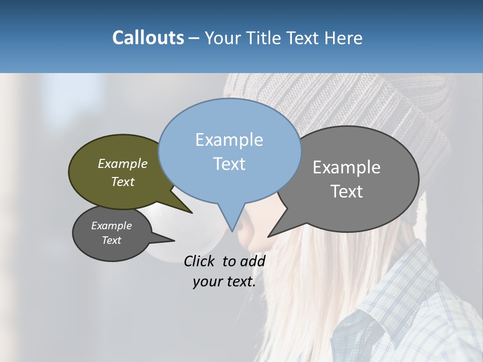 A Woman Blowing A Bubble Into Her Mouth PowerPoint Template