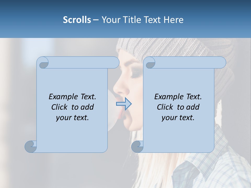 A Woman Blowing A Bubble Into Her Mouth PowerPoint Template