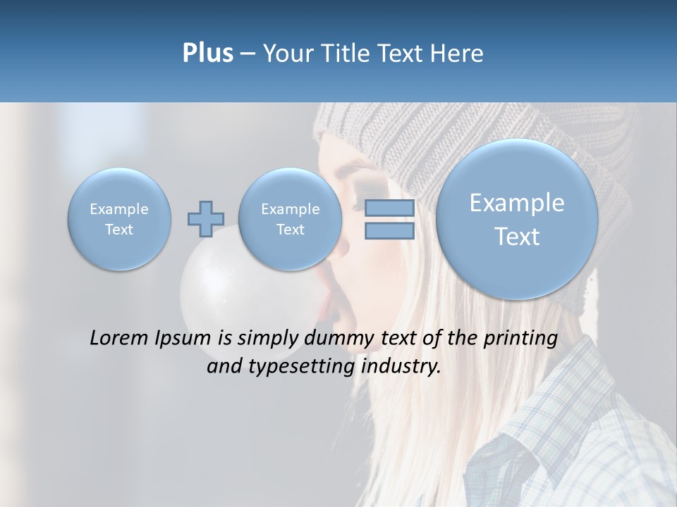 A Woman Blowing A Bubble Into Her Mouth PowerPoint Template