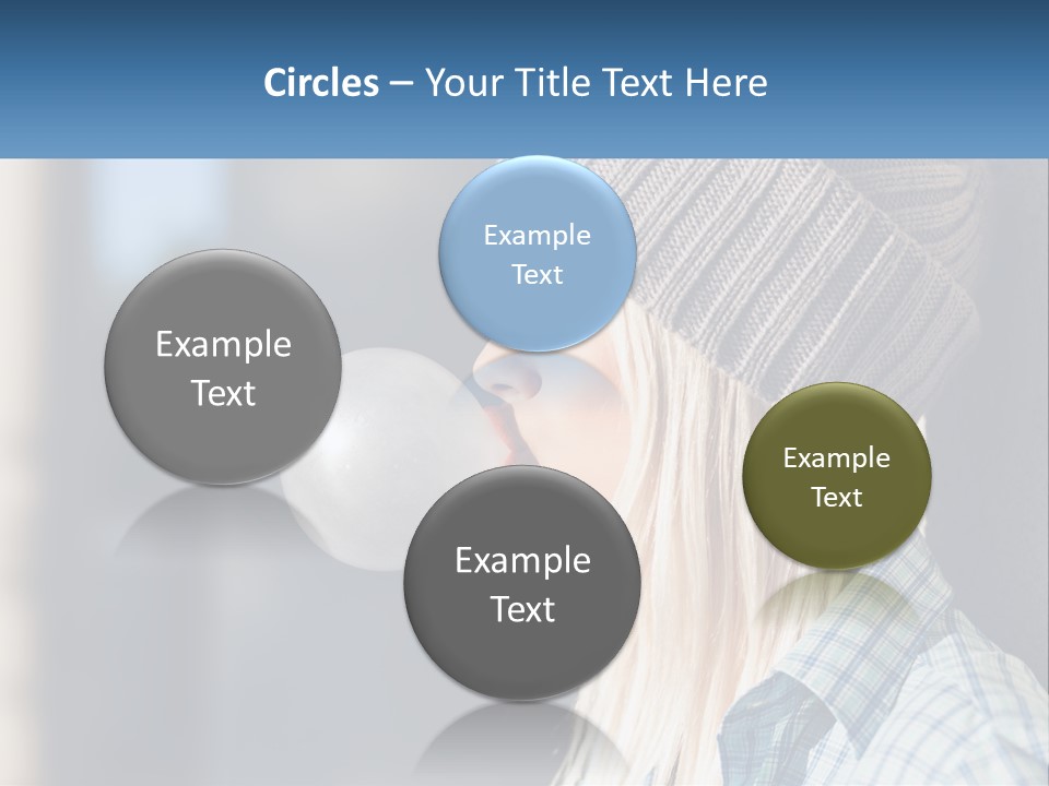 A Woman Blowing A Bubble Into Her Mouth PowerPoint Template