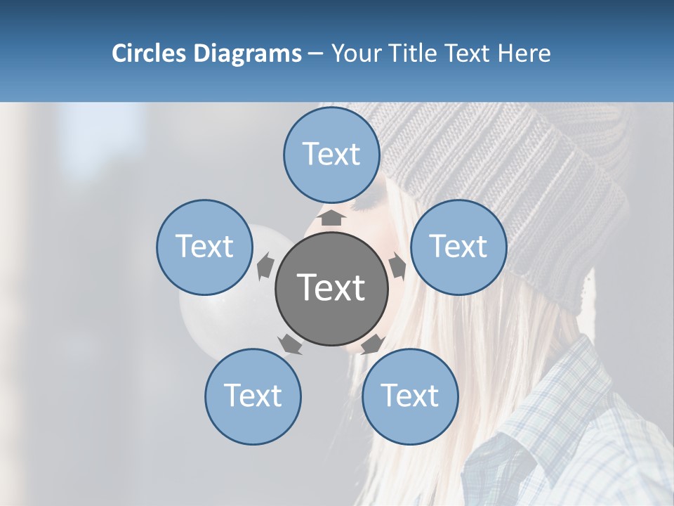 A Woman Blowing A Bubble Into Her Mouth PowerPoint Template