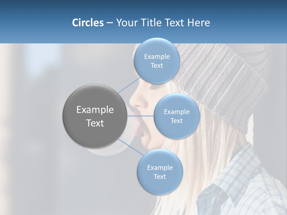 A Woman Blowing A Bubble Into Her Mouth PowerPoint Template
