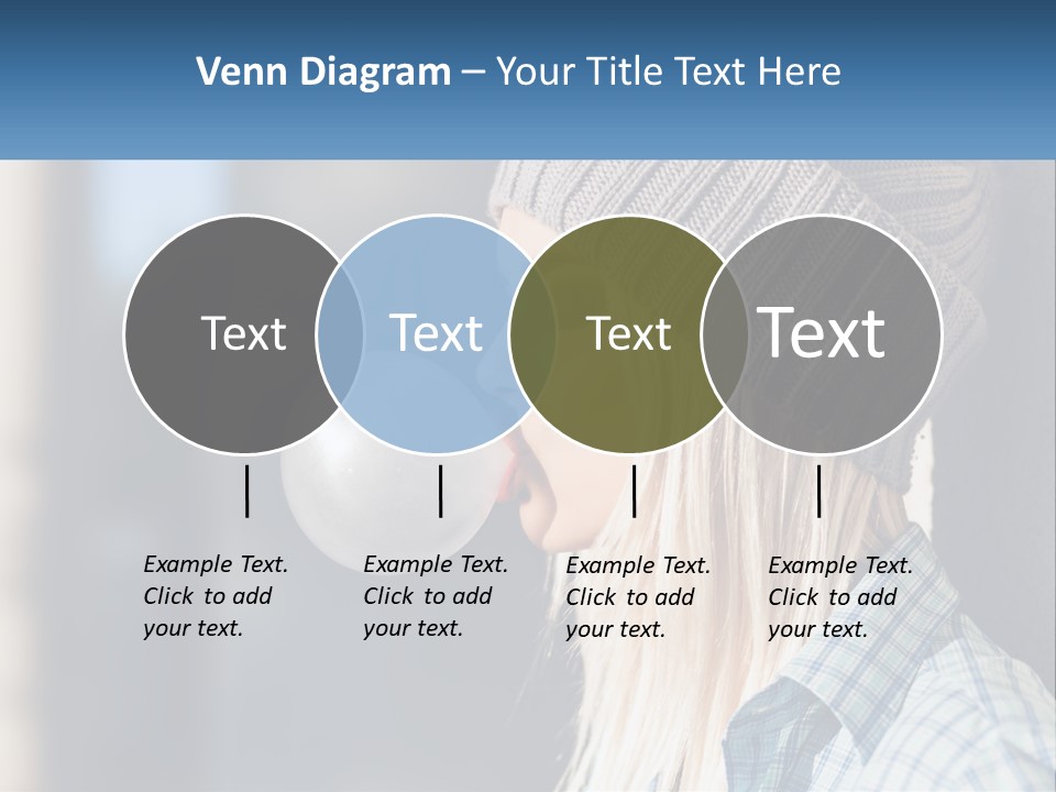 A Woman Blowing A Bubble Into Her Mouth PowerPoint Template