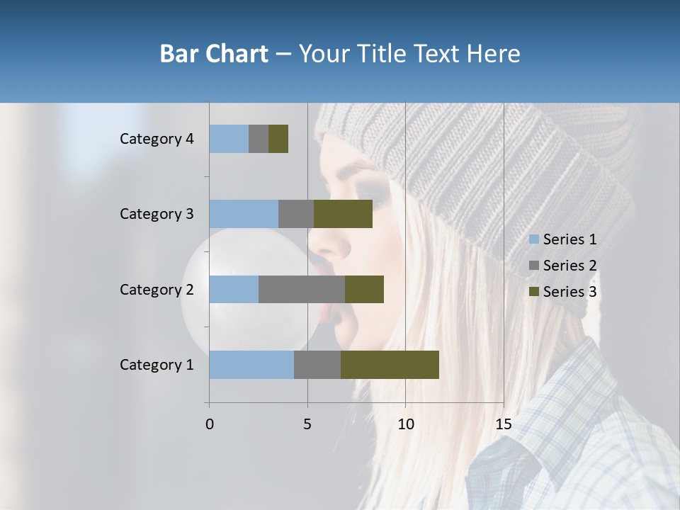 A Woman Blowing A Bubble Into Her Mouth PowerPoint Template
