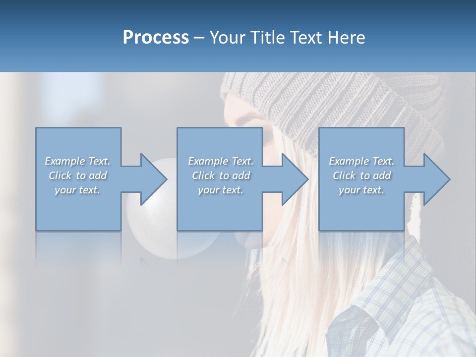 A Woman Blowing A Bubble Into Her Mouth PowerPoint Template