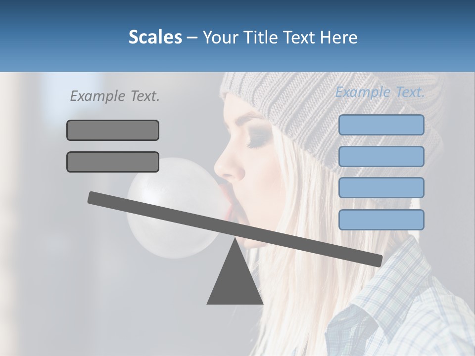 A Woman Blowing A Bubble Into Her Mouth PowerPoint Template