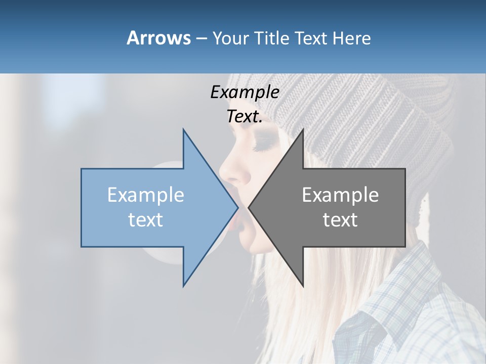 A Woman Blowing A Bubble Into Her Mouth PowerPoint Template