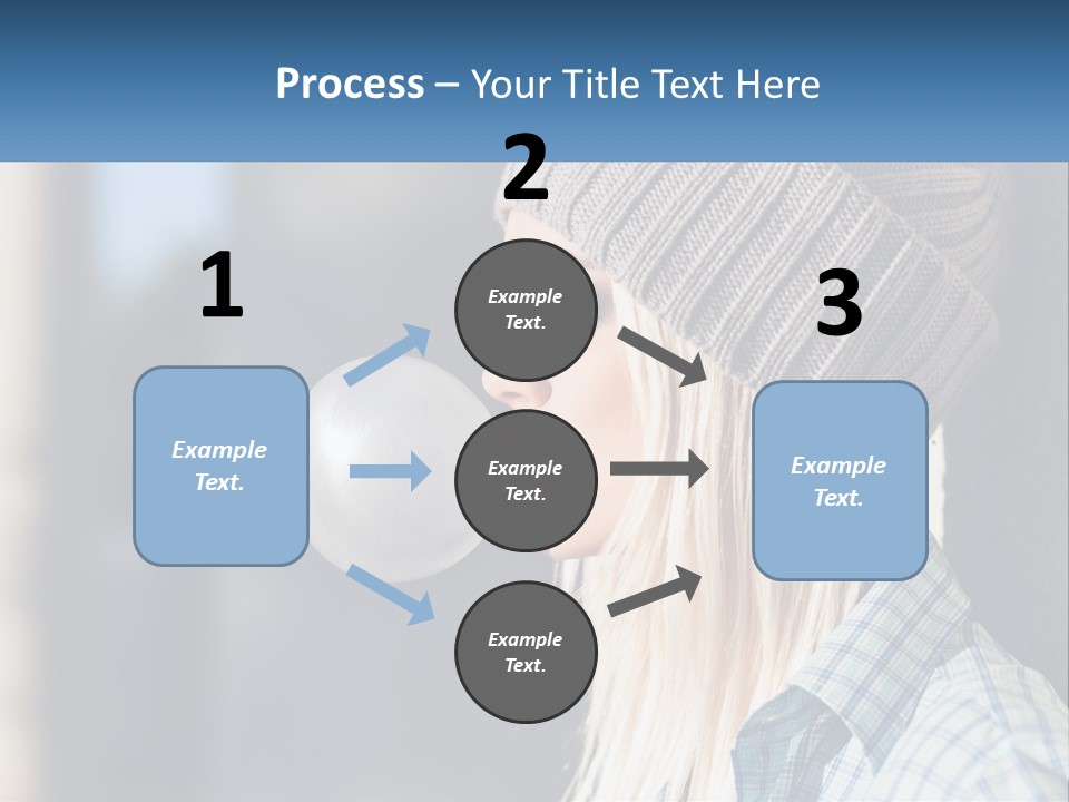 A Woman Blowing A Bubble Into Her Mouth PowerPoint Template