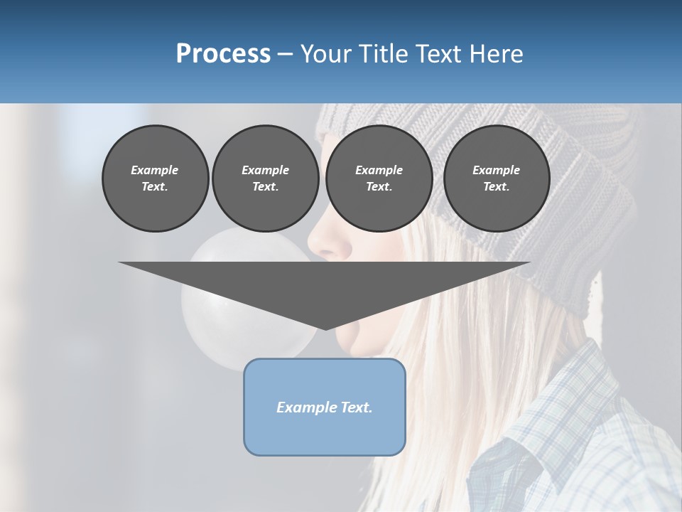 A Woman Blowing A Bubble Into Her Mouth PowerPoint Template