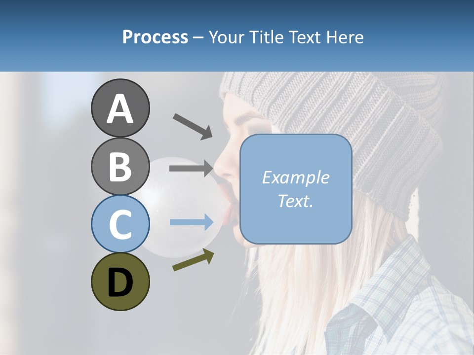 A Woman Blowing A Bubble Into Her Mouth PowerPoint Template