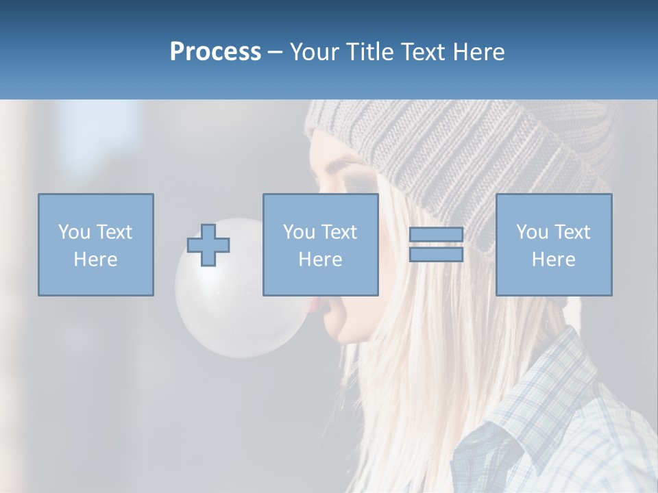 A Woman Blowing A Bubble Into Her Mouth PowerPoint Template