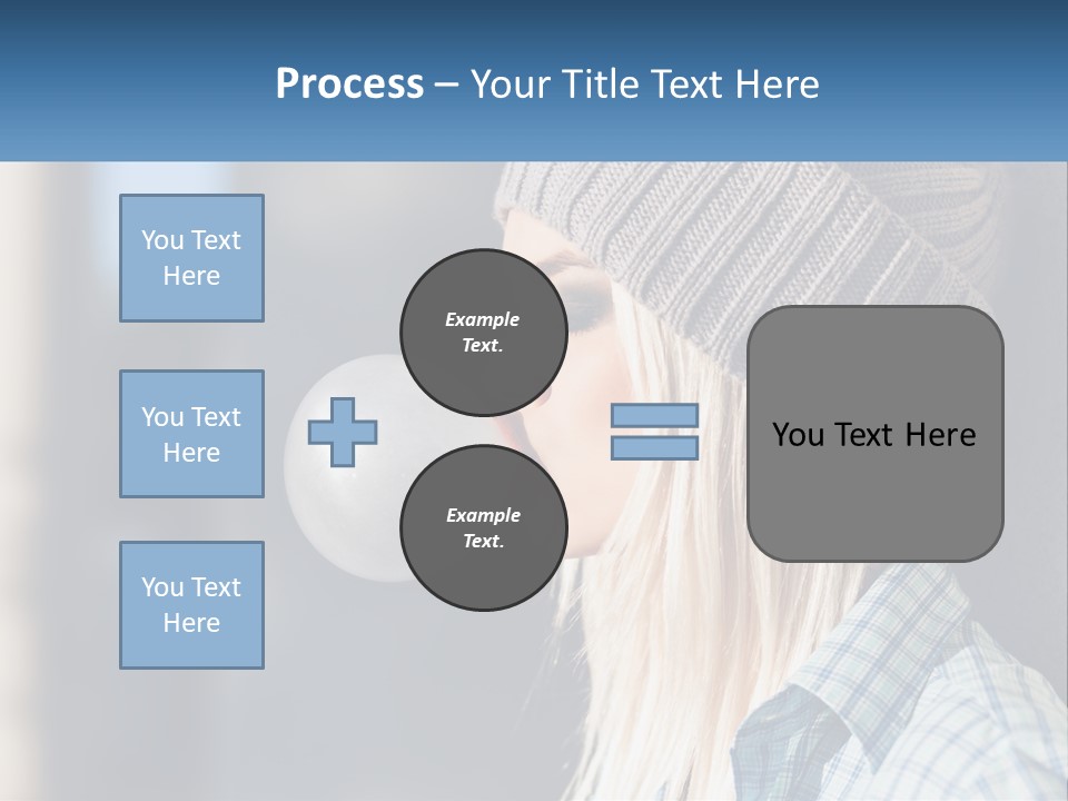 A Woman Blowing A Bubble Into Her Mouth PowerPoint Template