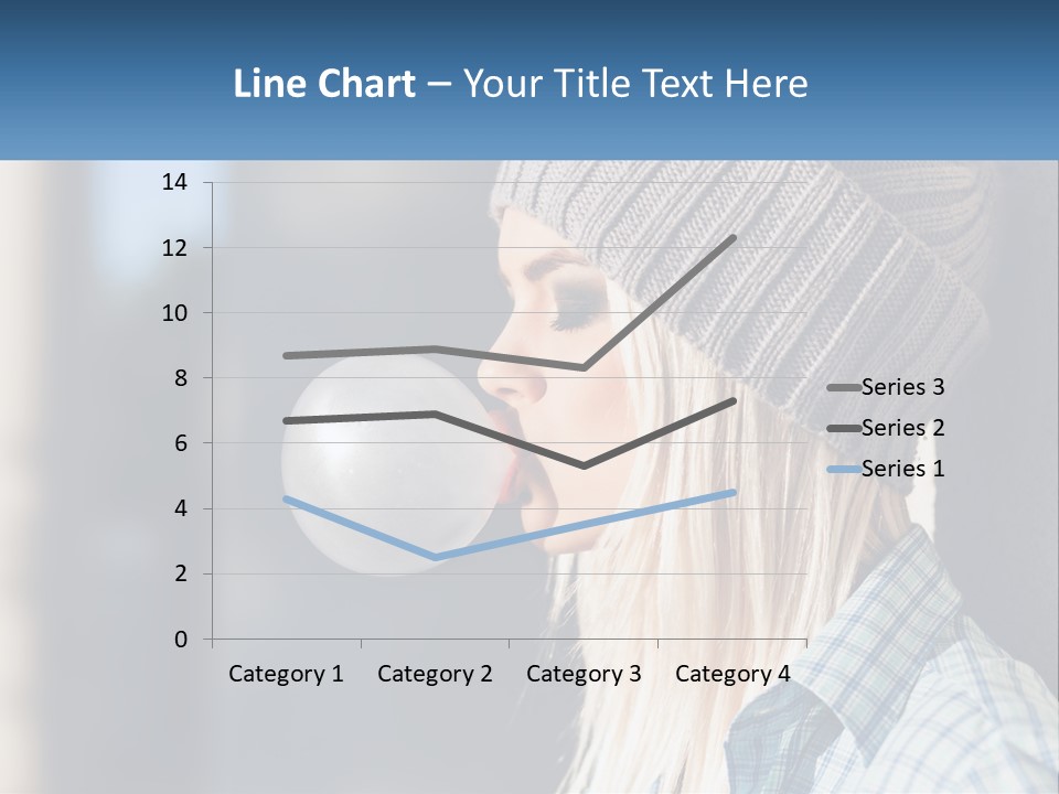 A Woman Blowing A Bubble Into Her Mouth PowerPoint Template