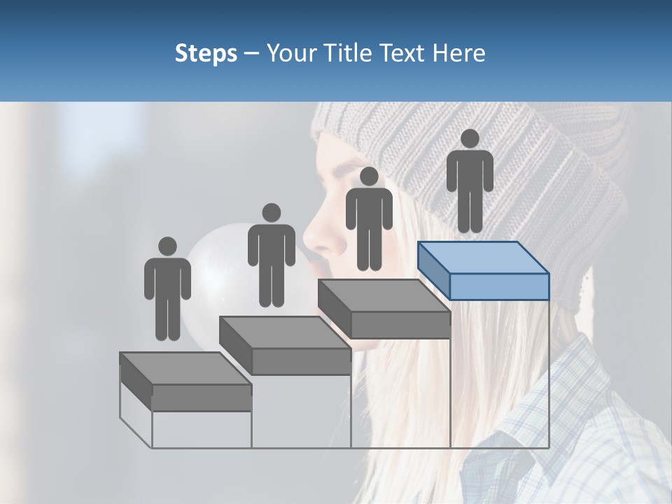 A Woman Blowing A Bubble Into Her Mouth PowerPoint Template