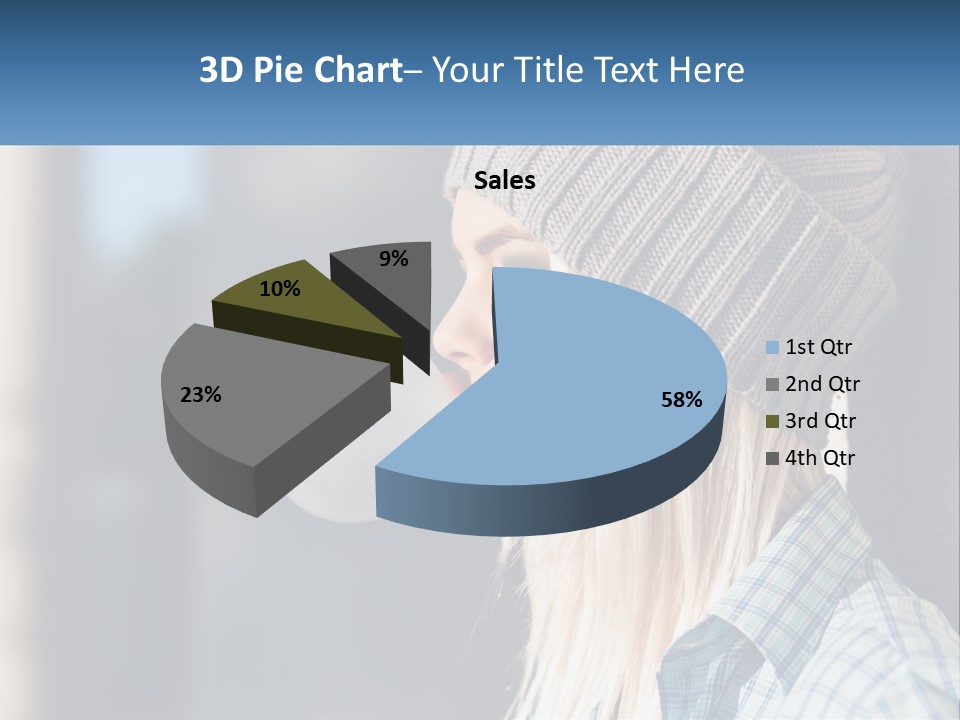 A Woman Blowing A Bubble Into Her Mouth PowerPoint Template