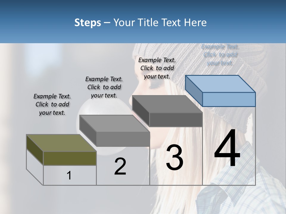 A Woman Blowing A Bubble Into Her Mouth PowerPoint Template