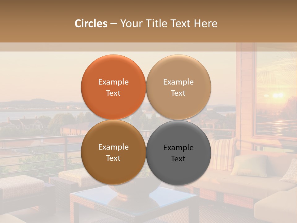 A Living Room With A View Of The Ocean PowerPoint Template