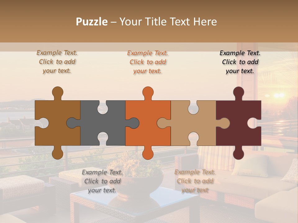 A Living Room With A View Of The Ocean PowerPoint Template