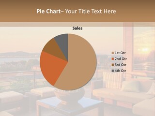 A Living Room With A View Of The Ocean PowerPoint Template