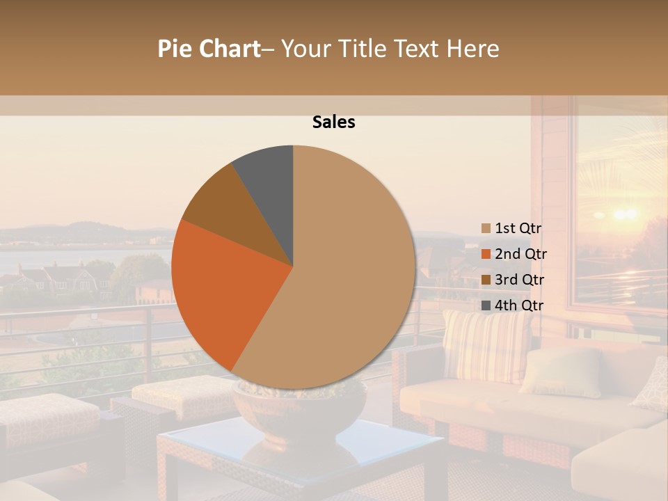 A Living Room With A View Of The Ocean PowerPoint Template
