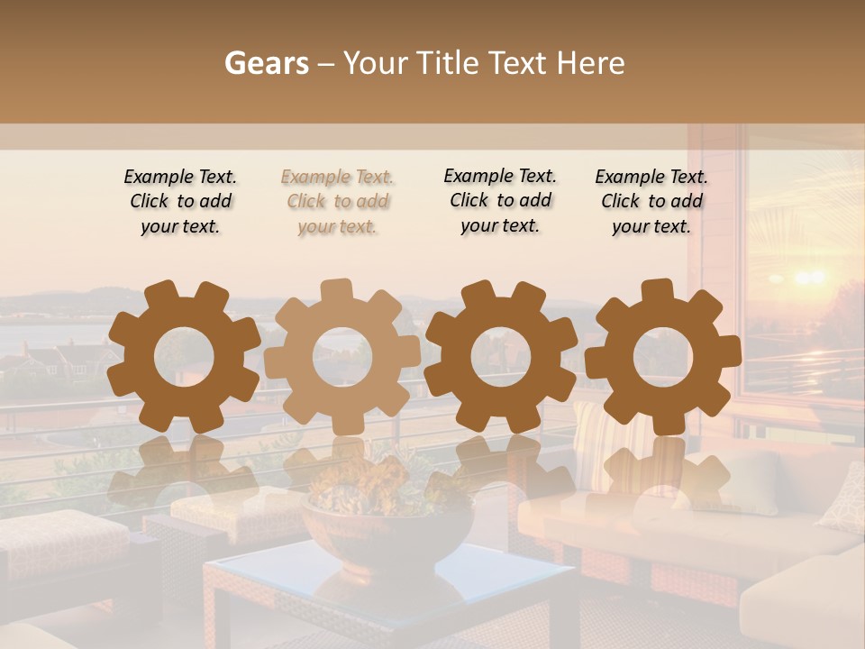 A Living Room With A View Of The Ocean PowerPoint Template