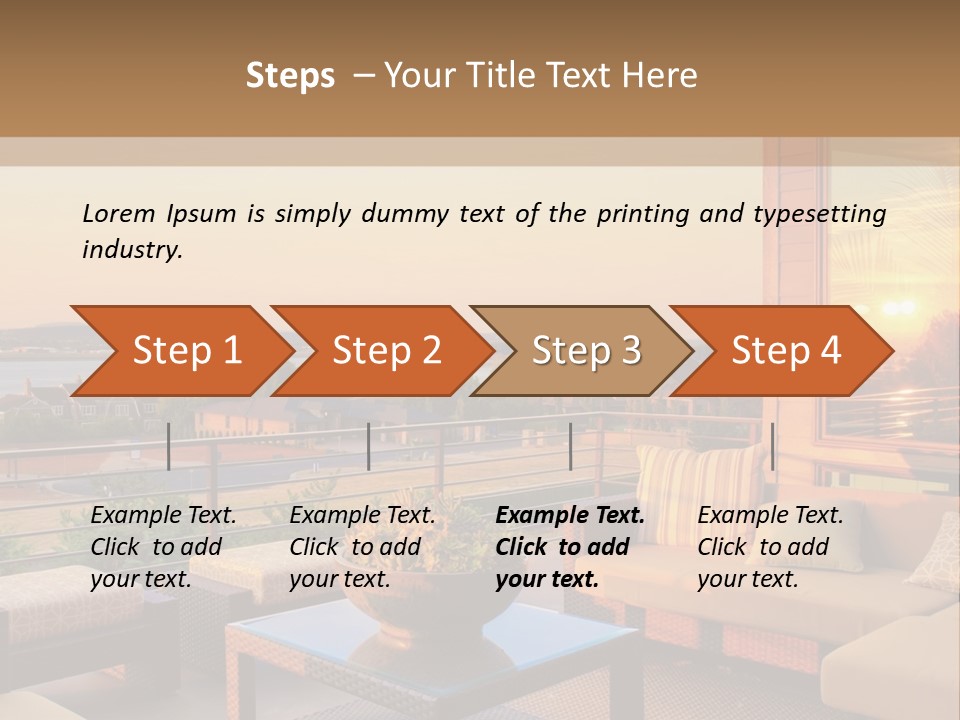 A Living Room With A View Of The Ocean PowerPoint Template