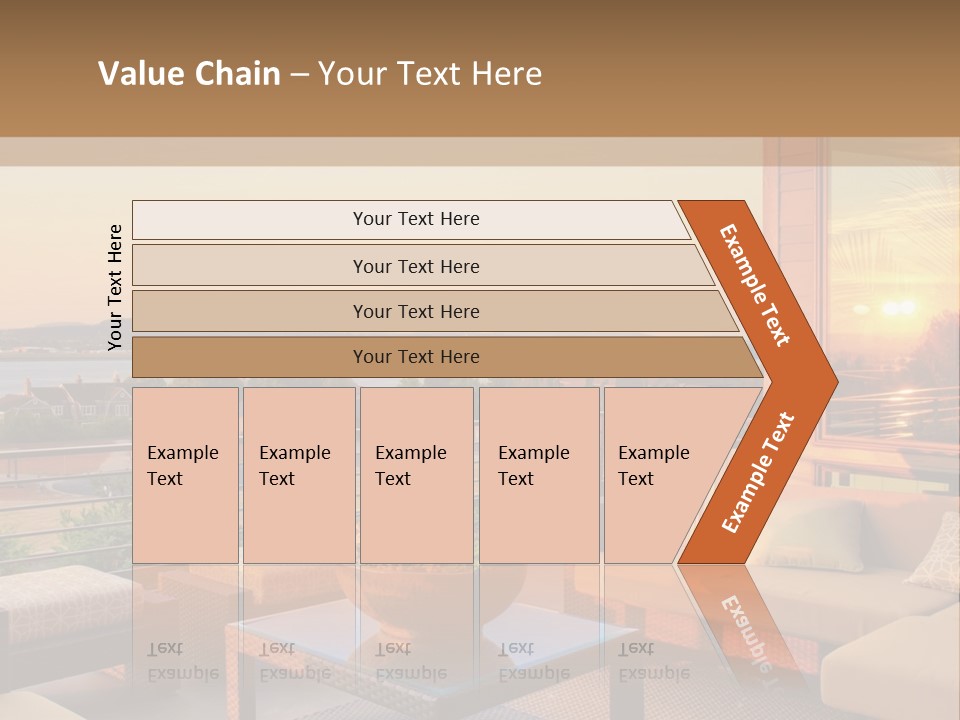 A Living Room With A View Of The Ocean PowerPoint Template