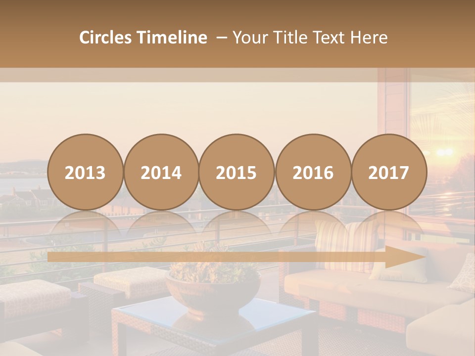 A Living Room With A View Of The Ocean PowerPoint Template