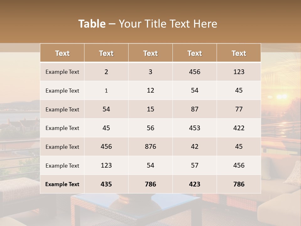 A Living Room With A View Of The Ocean PowerPoint Template