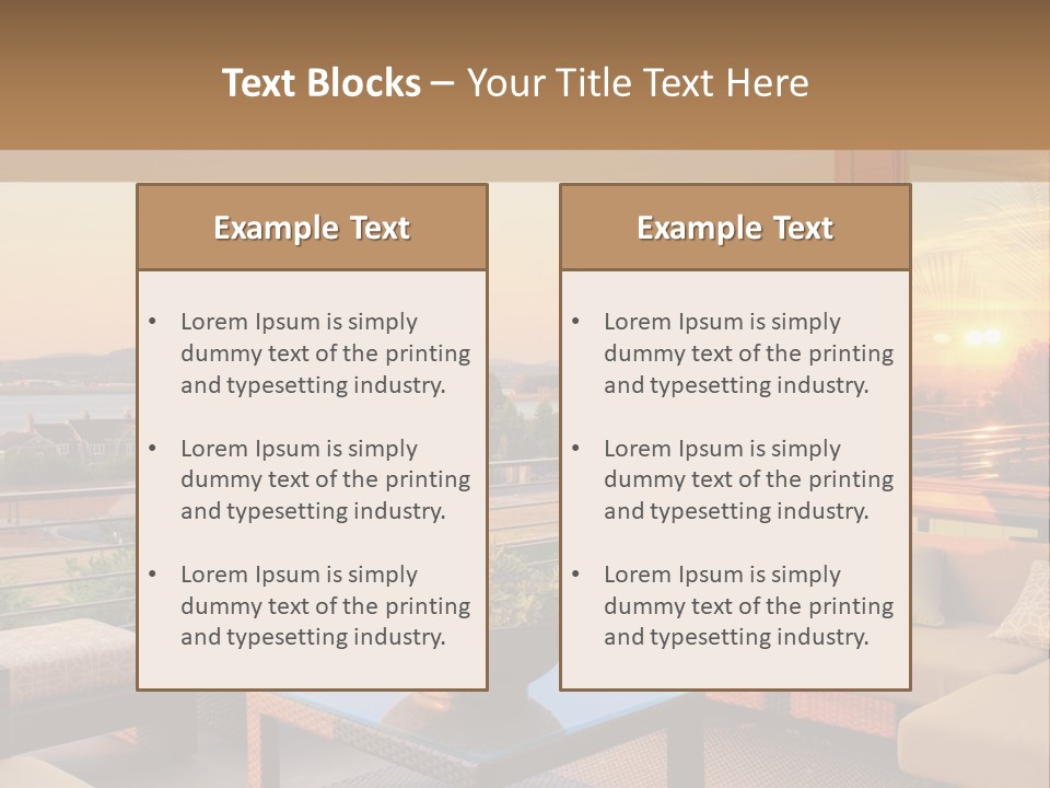 A Living Room With A View Of The Ocean PowerPoint Template