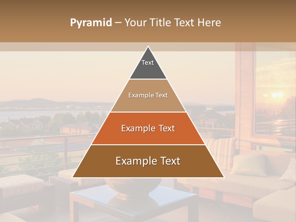 A Living Room With A View Of The Ocean PowerPoint Template