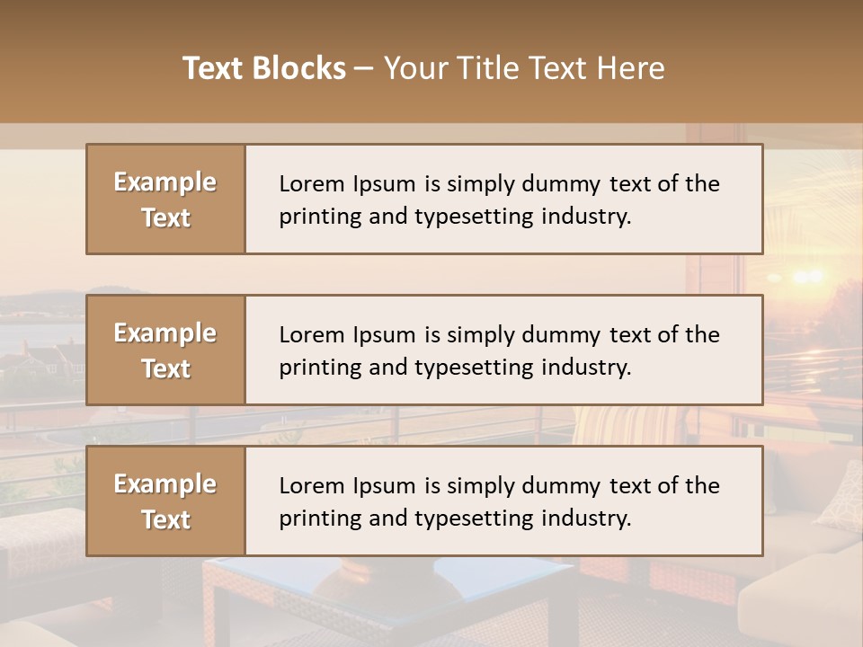 A Living Room With A View Of The Ocean PowerPoint Template