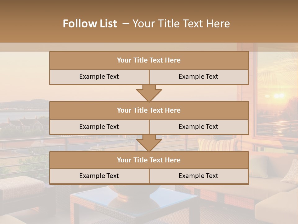 A Living Room With A View Of The Ocean PowerPoint Template