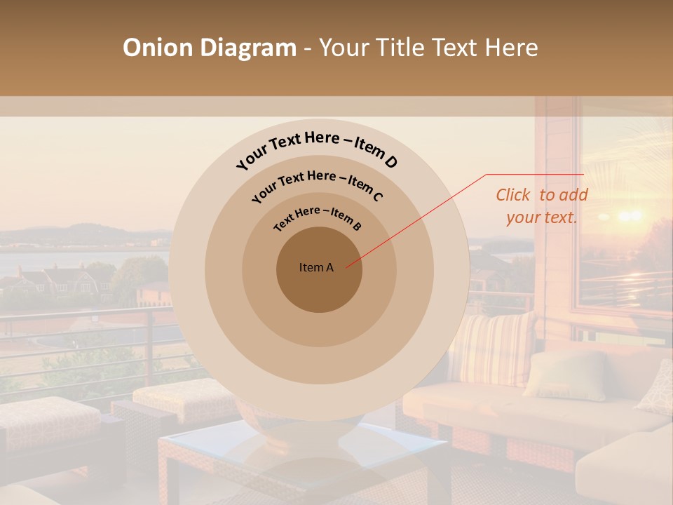 A Living Room With A View Of The Ocean PowerPoint Template