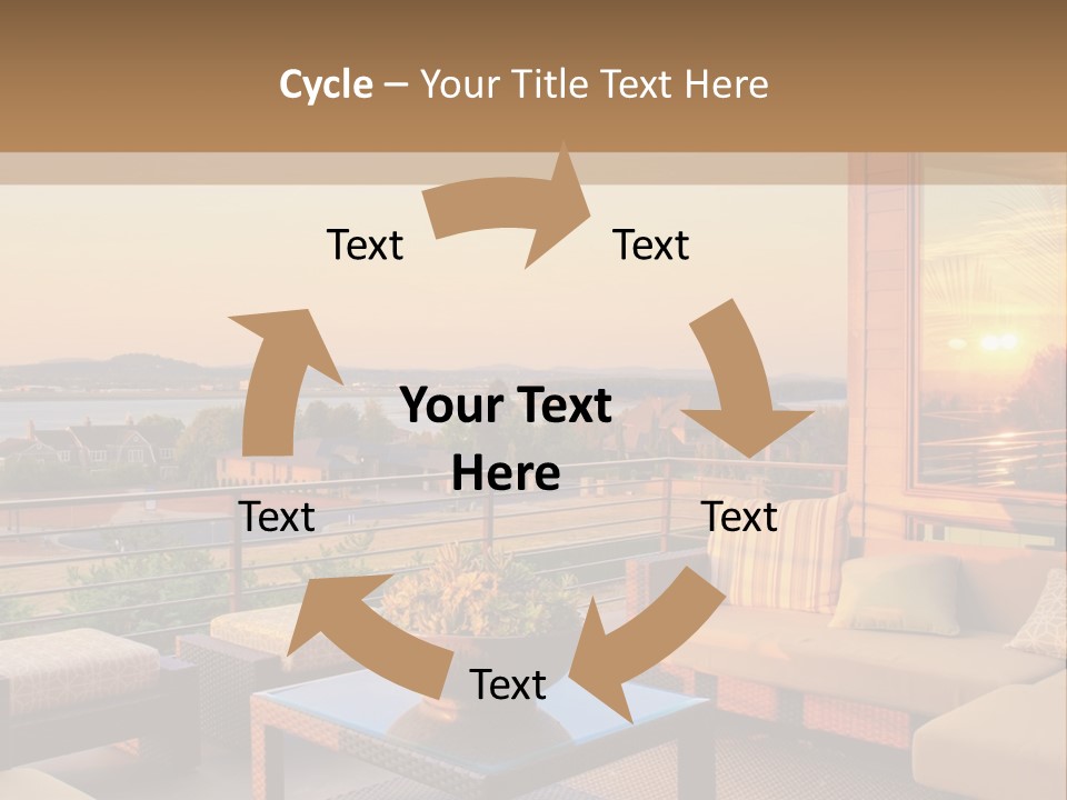 A Living Room With A View Of The Ocean PowerPoint Template