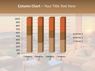 A Living Room With A View Of The Ocean PowerPoint Template