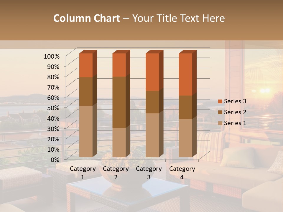 A Living Room With A View Of The Ocean PowerPoint Template