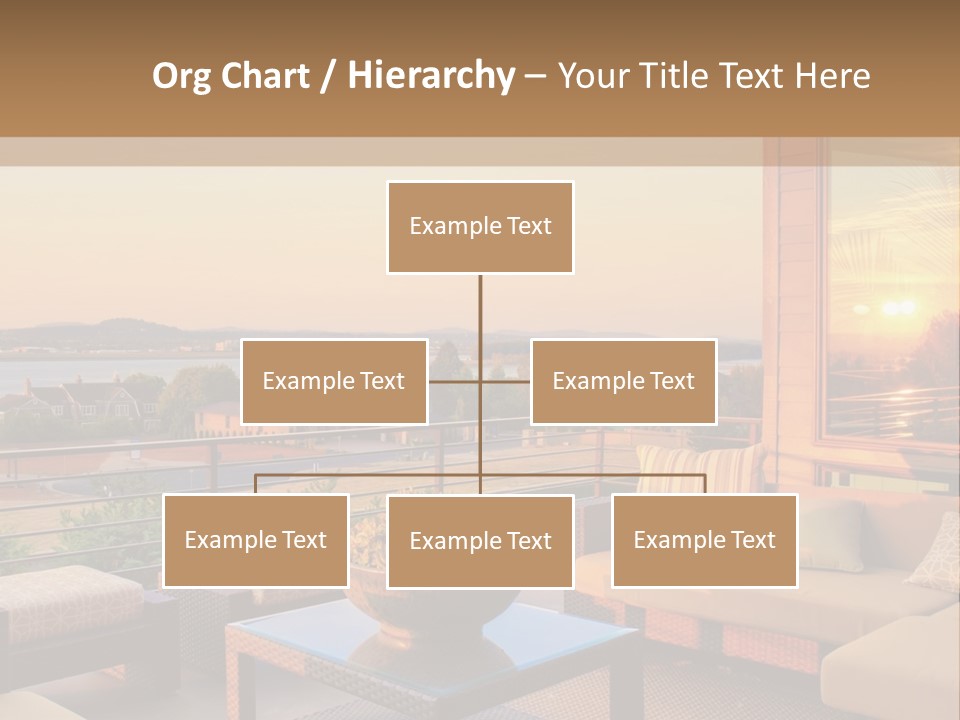 A Living Room With A View Of The Ocean PowerPoint Template