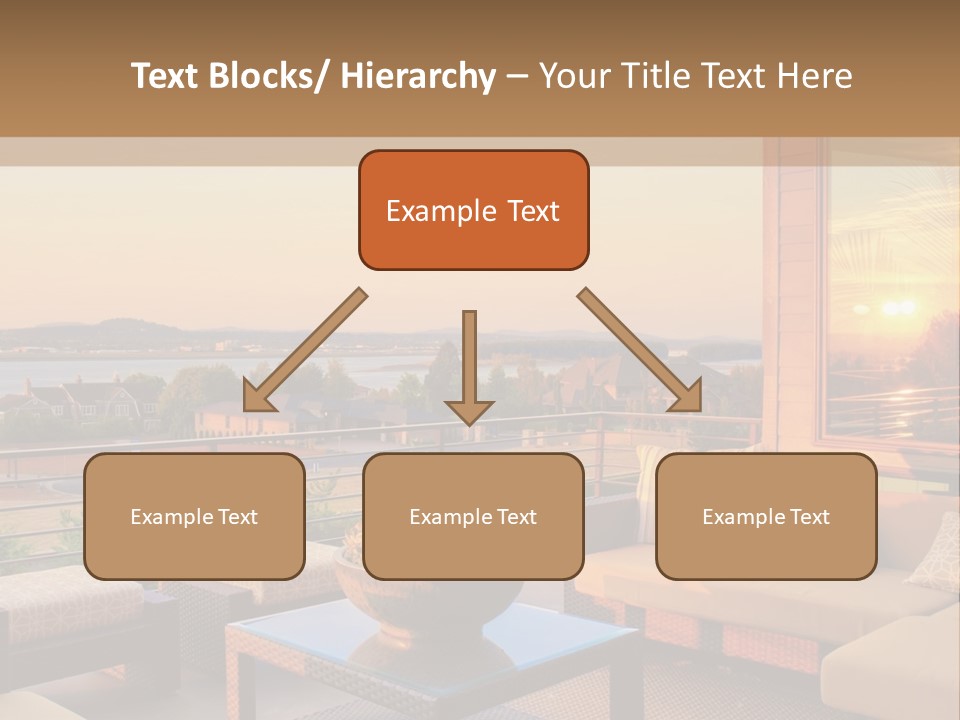 A Living Room With A View Of The Ocean PowerPoint Template