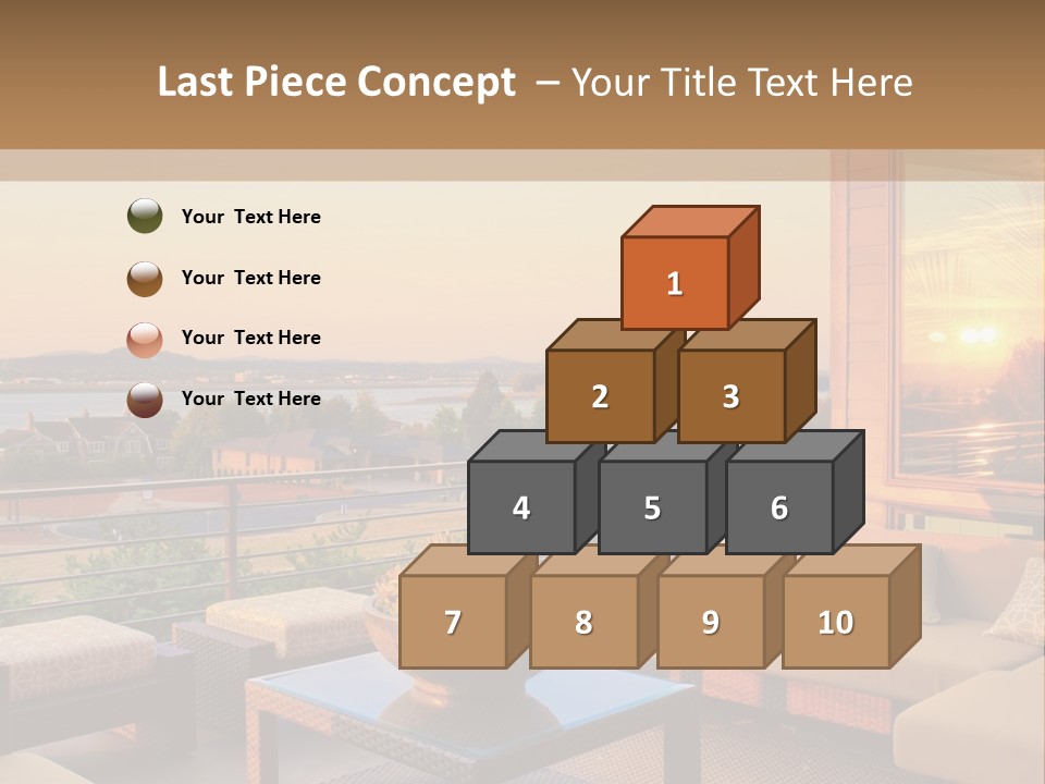 A Living Room With A View Of The Ocean PowerPoint Template