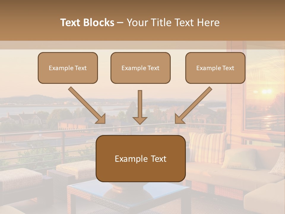 A Living Room With A View Of The Ocean PowerPoint Template