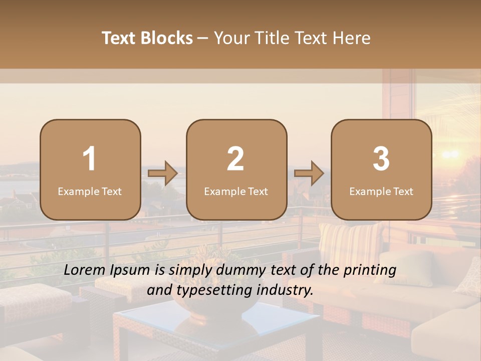 A Living Room With A View Of The Ocean PowerPoint Template