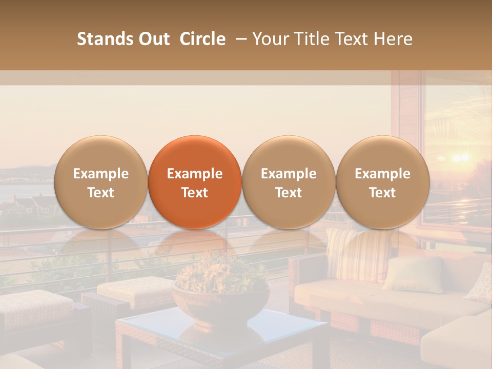 A Living Room With A View Of The Ocean PowerPoint Template