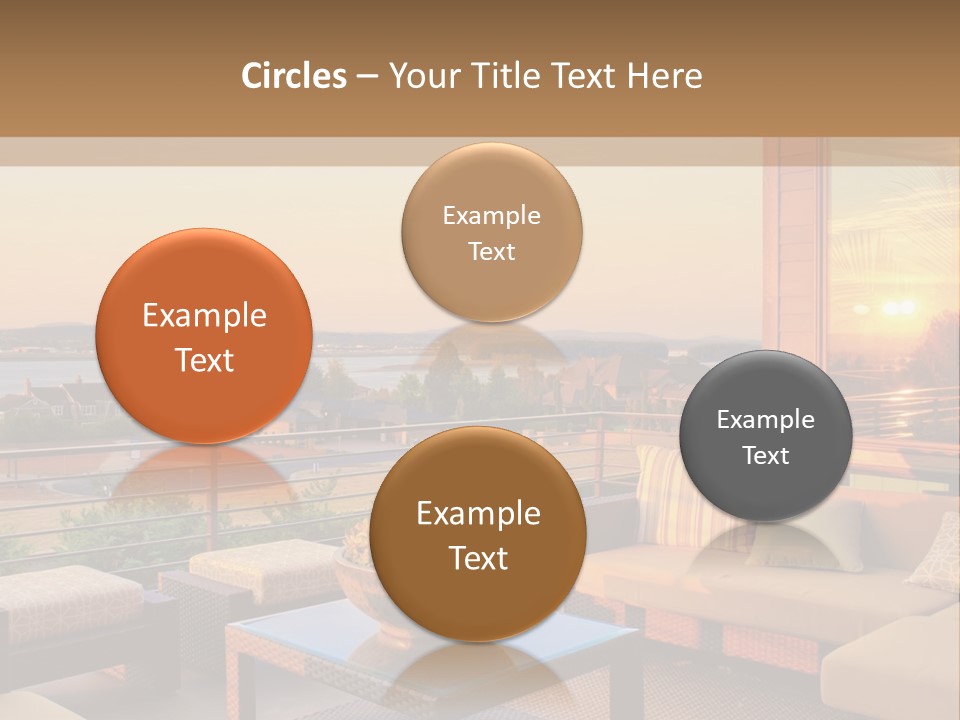 A Living Room With A View Of The Ocean PowerPoint Template